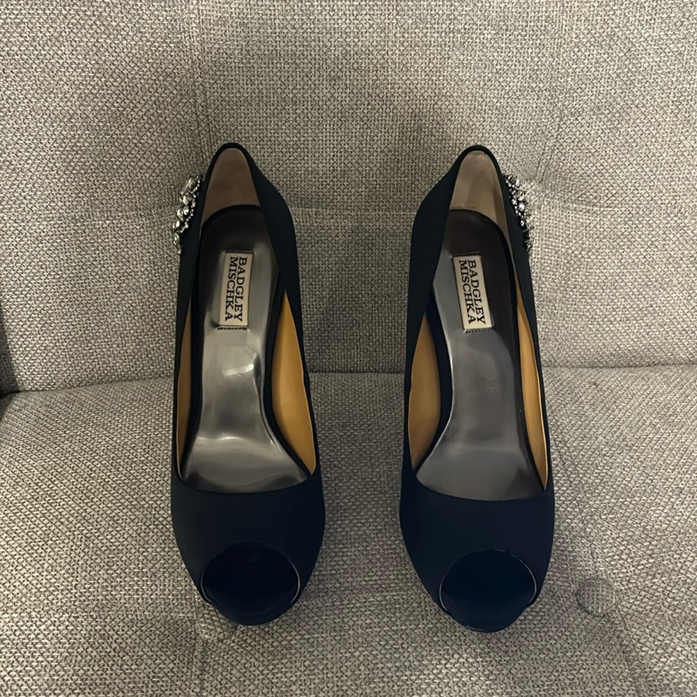 Bartley Mischa Royal Embellished Peep Toe Pumps